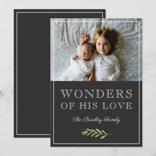 Wonders of Zijne Liefde | Foto van de Laurel Leaf  Feestdagenkaart (Voorkant / Achterkant)