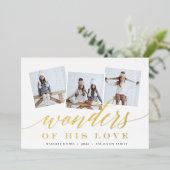 Wonders of Zijne Liefde | Fotocollage Folie Feestdagenkaart (Staand Voorkant)