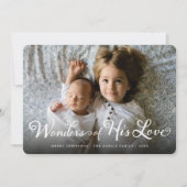 Wonders of Zijne Liefde Religieuze Kerstfoto Feestdagenkaart (Voorkant)