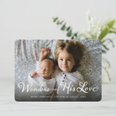 Wonders of Zijne Liefde Religieuze Kerstfoto Feestdagenkaart (Staand voorkant)