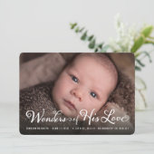 Wonders of Zijne Liefde Religieuze Kerstmis Aankondiging (Staand voorkant)