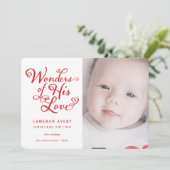 Wonders of Zijne Liefde Religieuze Kerstmis Aankondiging (Staand voorkant)