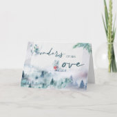 Wonders of Zijne Liefde Waterverf Misty Pine Fores Feestdagen Kaart (Voorkant)