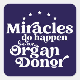 Wonders orgaandonor bewustzijn vierkante sticker