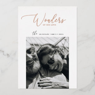 Wonders van zijn liefde. Gold elegant script kerst Folie Feestdagenkaart