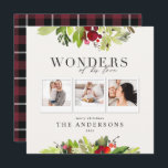 Wonders van zijn liefde multi-fotogeblazen en foli feestdagenkaart<br><div class="desc">Wonders van zijn liefde,  religieuze multi-foto's en waterverf-foliage-vakantiekaart. Verander de achtergrondkleur om de kaart aan te passen.</div>