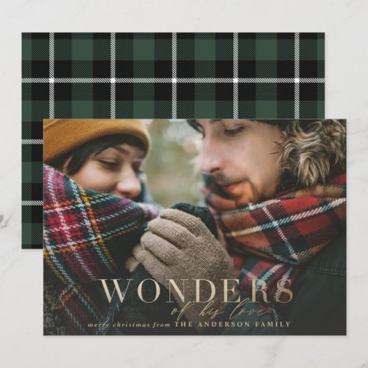 Wonders van zijn liefdesfoto gouden vakantie feestdagenkaart (Voorkant / Achterkant)