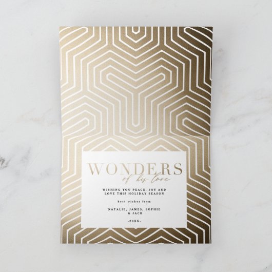 Wonders van zijn liefdesgoud religieuze multifoto kaart (Binnen)