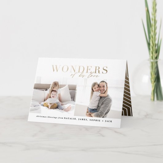 Wonders van zijn liefdesgoud religieuze multifoto kaart (Voorkant)