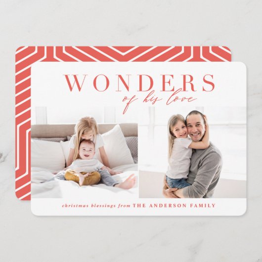 Wonders van zijn liefdeskerst feestdagenkaart (Voorkant / Achterkant)