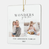 Wonders van zijn liefdeskerst keramisch ornament (Links)