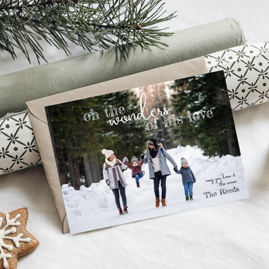 Wonders van zijn liefdeskerstkaart feestdagenkaart