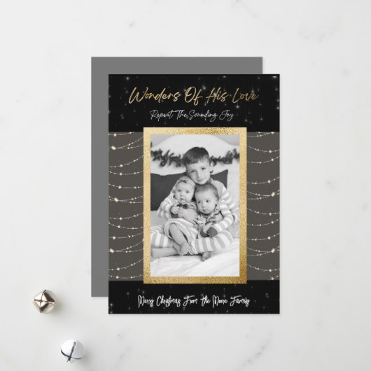 Wonders van zijn liefdeskerstkaart feestdagenkaart (Voorkant / Achterkant in situ)