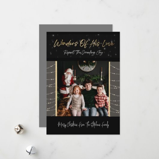 Wonders van zijn liefdeskerstkaart feestdagenkaart (Voorkant / Achterkant in situ)