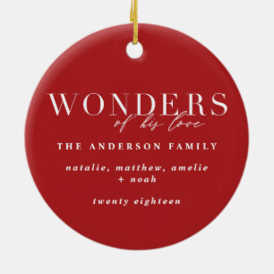 Wonders van zijn liefdeskerstpleister keramisch ornament