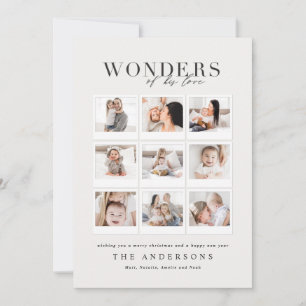 Wonders van zijn liefdesmulti-foto-gelaatstrekker feestdagenkaart