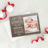 Wonders van zijn Love Rustic Wood kerstfoto