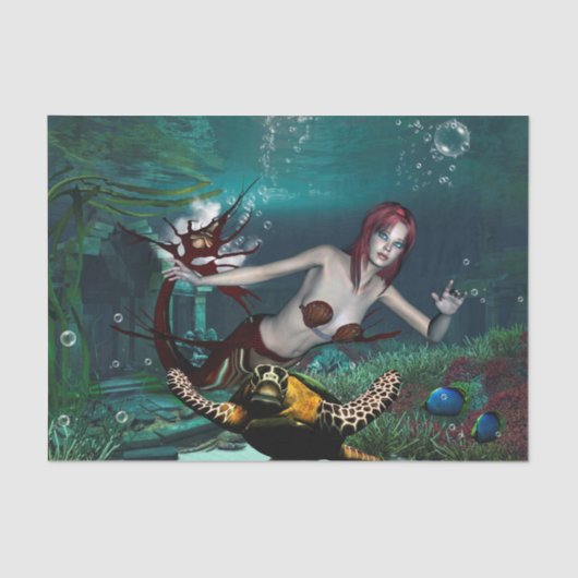 Wonderul mermaid met schildpad tissuepapier (Voorkant)