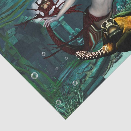 Wonderul mermaid met schildpad tissuepapier (Detail)