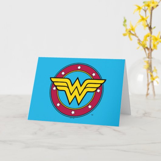 Wondervrouw| Logo Cirkel en sterren Kaart (Gele Bloem)