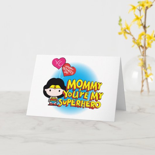 Wondervrouw| Mama, jij bent mijn superheld Kaart (Gele Bloem)