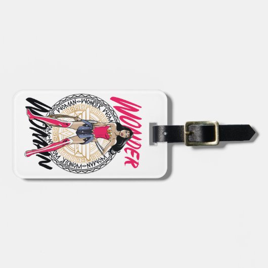 Wondervrouw met Grieks stammenembleem Bagagelabel (Voorkant horizontaal)