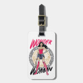 Wondervrouw met Grieks stammenembleem Bagagelabel (Voorkant verticaal)