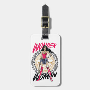 Wondervrouw met Grieks stammenembleem Bagagelabel