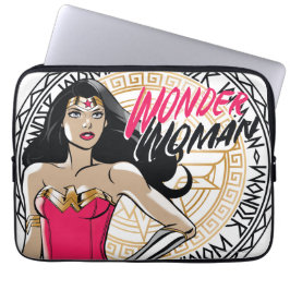 Wondervrouw met Grieks stammenembleem Laptop Sleeve