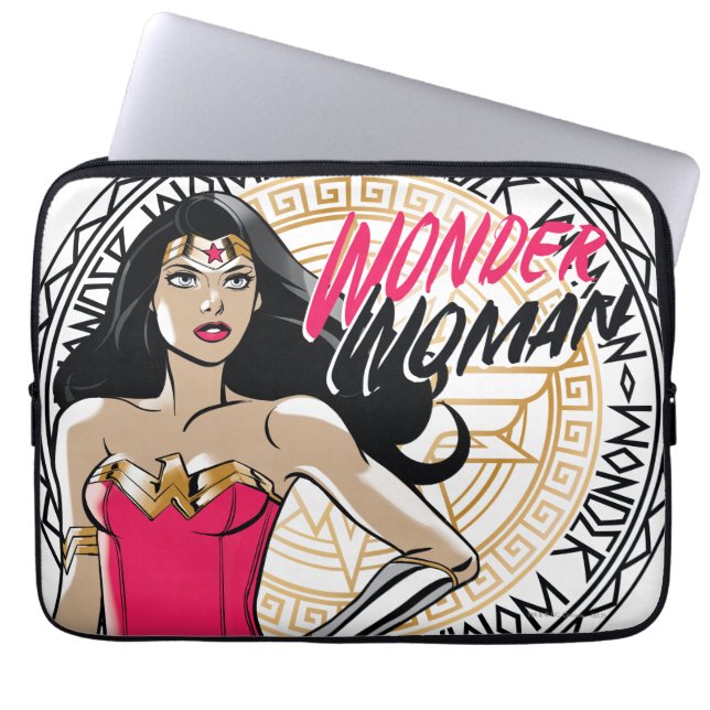 Wondervrouw met Grieks stammenembleem Laptop Sleeve (Voorkant)