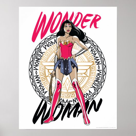 Wondervrouw met Grieks stammenembleem Poster (Voorkant)