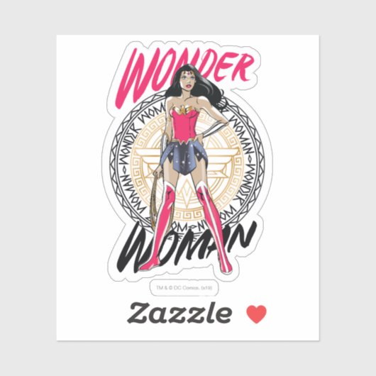 Wondervrouw met Grieks stammenembleem Sticker (Vel)