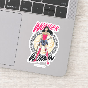 Wondervrouw met Grieks stammenembleem Sticker