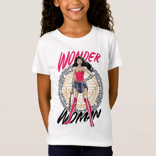 Wondervrouw met Grieks stammenembleem T-shirt (Voorkant)