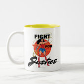 Wondervrouw met laso - strijd voor gerechtigheid tweekleurige koffiemok (Links)