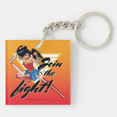 Wondervrouw met zwaard - Doe mee aan de strijd Sleutelhanger (Achterkant)