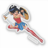 Wondervrouw met zwaard - Doe mee aan de strijd Sticker (Voorkant)