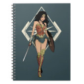 Wondervrouw met zwaardstripkunst notitieboek (Voorkant)