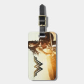 Wondervrouw op zonsondergang bagagelabel (Voorkant verticaal)