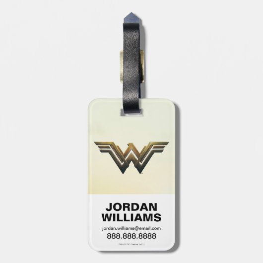 Wondervrouw op zonsondergang bagagelabel (Achterkant verticaal)