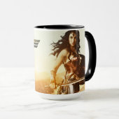 Wondervrouw op zonsondergang mok (Voorkant rechts)