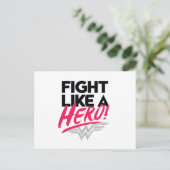 Wondervrouw - vechten als een helo briefkaart (Staand voorkant)