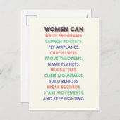 Wondervrouwen "Vrouwen kunnen..." Litany Briefkaart (Voorkant / Achterkant)