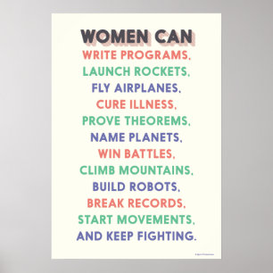 Wondervrouwen "Vrouwen kunnen..." Litany Poster