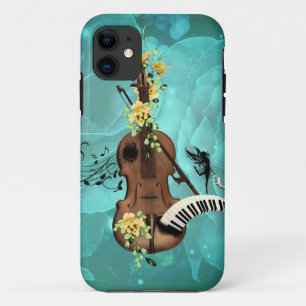 Wondevol viool met piano en bloemen Case-Mate iPhone case