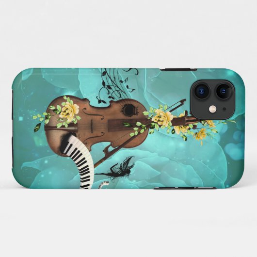 Wondevol viool met piano en bloemen Case-Mate iPhone case (Achterkant (horizontaal))