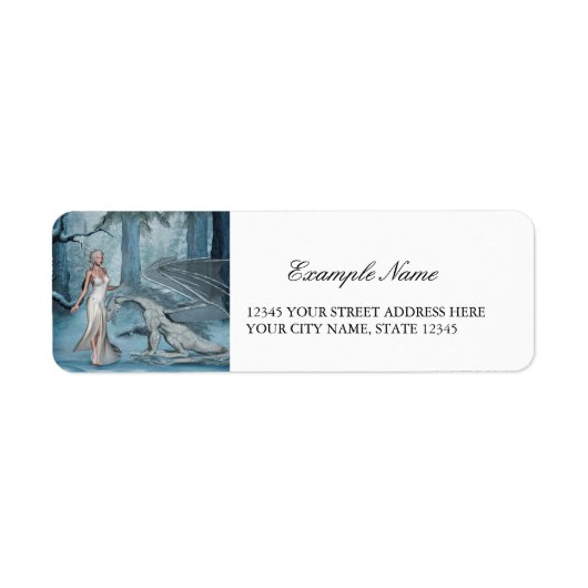 Wondevolle fee met draak etiket (Voorkant)