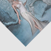 Wondevolle fee met draak tissuepapier (Detail)