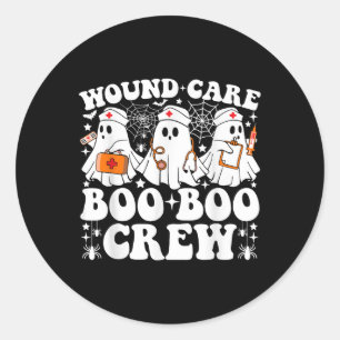 Wondverzorging Boo Boo Crew Nurse Funny Ghost Hall Ronde Sticker