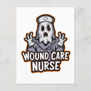 Wondverzorging Nurse Ghoul Ghost Nurse Halloween G Aankondigingskaart